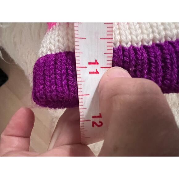 Handmade Peru Alpaca Llama Bird Knit Sweater Hoodie 2T 3T Purple Bright Colors - Picture 10 of 10